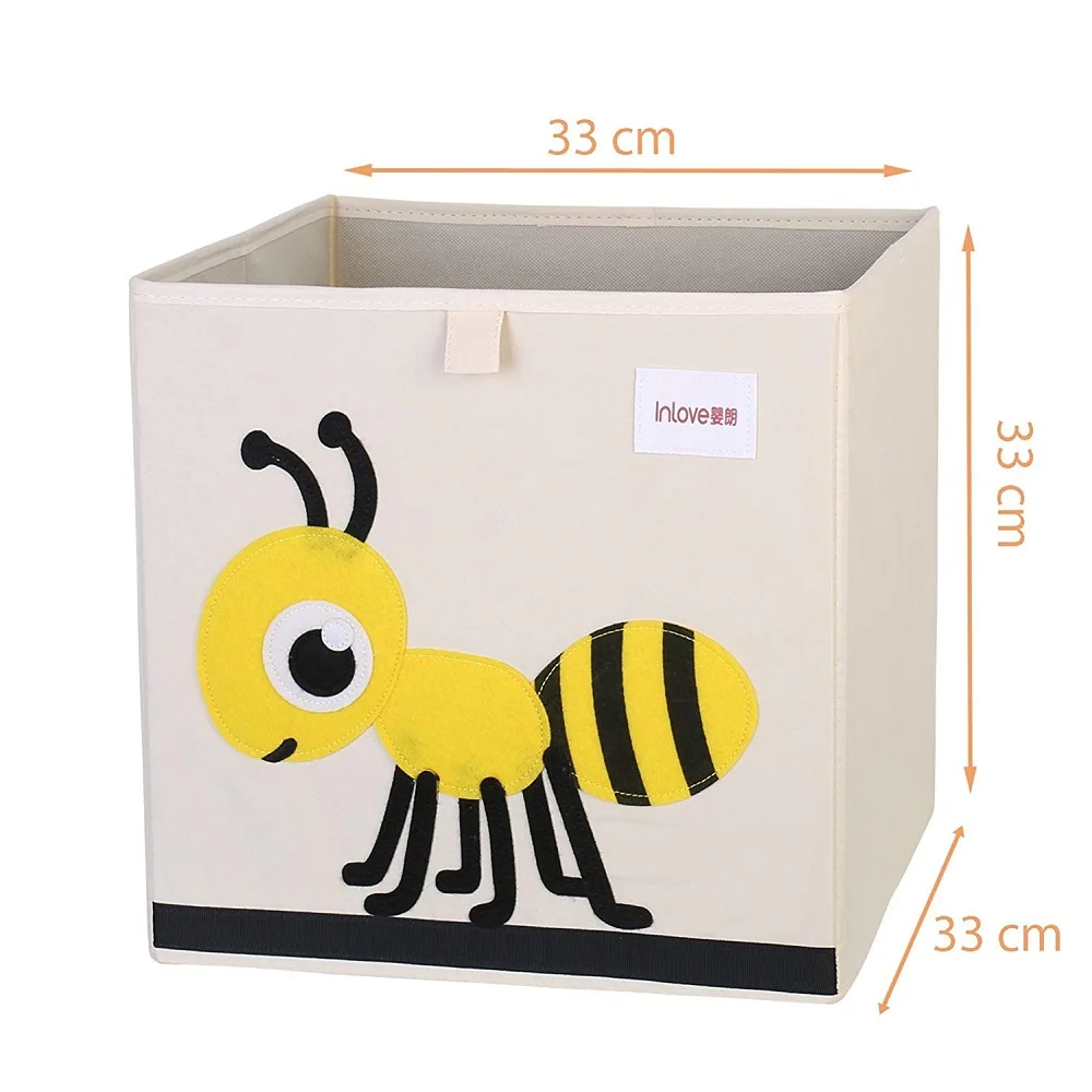 33*33*33cm Cube Storage Box Cartoon Animal Pattern Folding Large Laundry Basket for Sundries kid Clothes Toy Storage organizer
