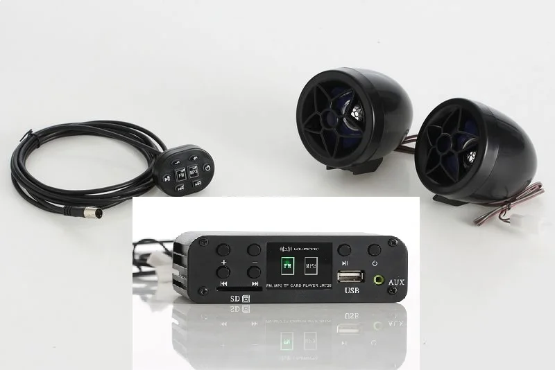 

Motorcycle MP3 player,ATV audio music system support SD card,USB bluetooth 12V Motorbike amplifier with 3inch speakers