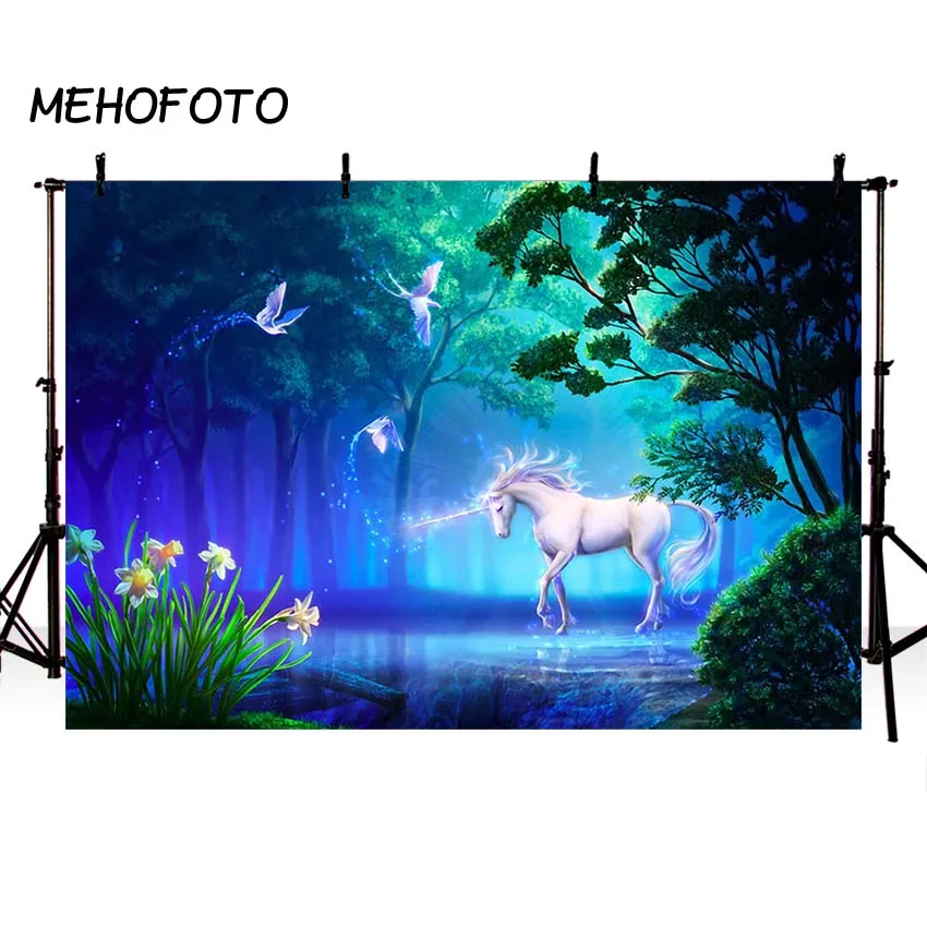 Mehofoto Unicorn Fairy Tale Theme Photography Backdrop Forest