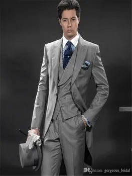 

Summer Hot Gentlemen Style Tuxedos Custom Groomsmen Wedding Suits Business Suits Magic Show Dress (Jacket+Pants+Vest+Tie)