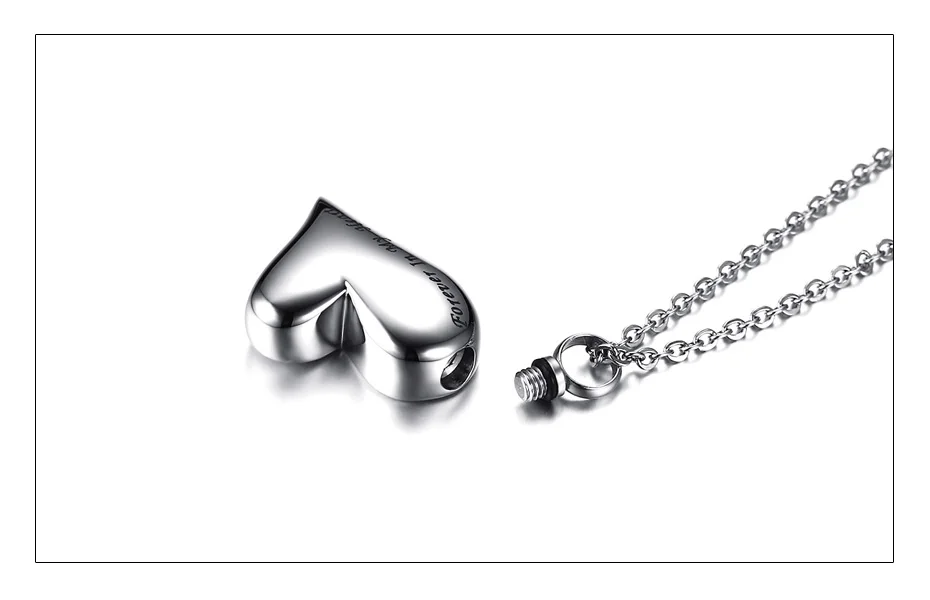 Meaeguet Stainless Steel Heart Urn Pendant Cremation Ashes Necklace For Women Memorial Personalized Keepsake Jewelry (2)