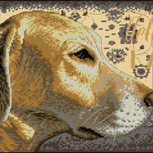 Высокое качество Прекрасный милый Счетный Набор для вышивки крестом желтый лабораторный Собака Щенок Животное dim 70-35273