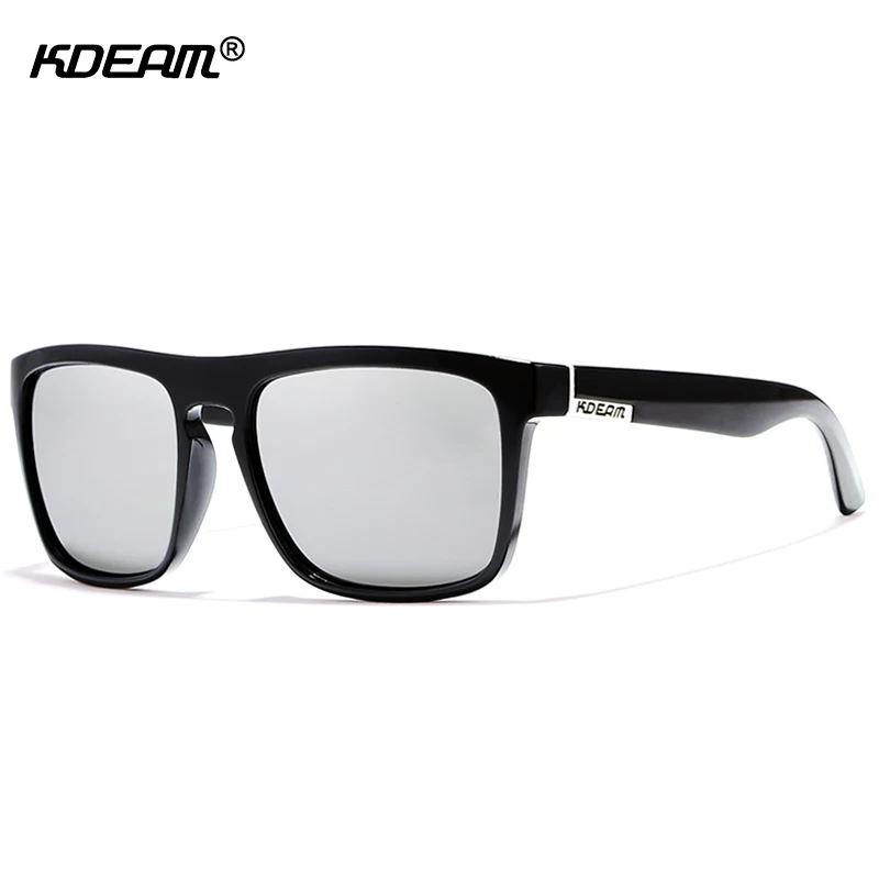 Черный чехол, поляризационные солнцезащитные очки с плоским верхом, квадратная Непревзойденная качественная оправа, мужские пляжные солнцезащитные очки lunetes de soleil KDEAM CE