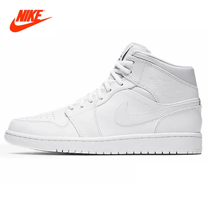 Original New Arrival NIKE Men's High Top Lightest Leather Basketball Shoes Sneakers