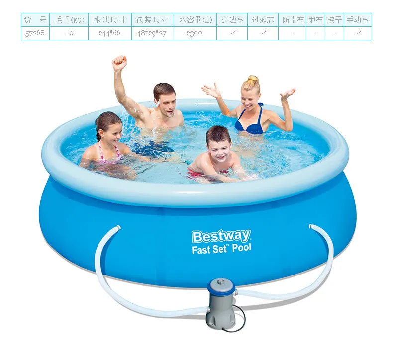 57270 Bestway 305x76 см(10'x3") PISCINA DE AJUSTE RAPIDO Piscina REENGINEED com Filtro SUPER COMPACTO FACIL DE monstar верхнее кольцо