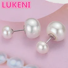 Небольшой ладан ветер S925 стерлингового серебра Супер Большой 10-11 мм натуральный жемчуг мода, двойные жемчужные серьги для женщин