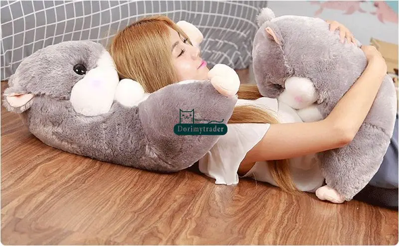 Dorimytrader Lovely 50cm x 55cm Soft Cartoon Hamster Plush Pillow Anime Waist Cushion Stuffed Animal Hamster Toy Doll DY61720 (6)