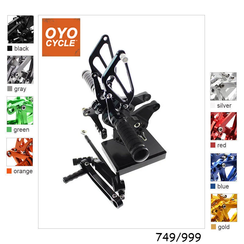 

For Ducati 999 749 All Years CNC Aluminum Adjustable Rear Set Foot Pegs Pedal Footrest Rearset Motorcycle Parts