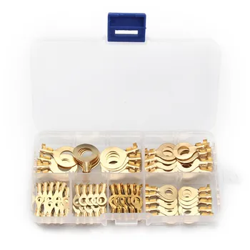 

150PCS Crimp Terminals Ring Type Brass Non-insulated Crimp Terminals Connectors Cable Wire Connectors