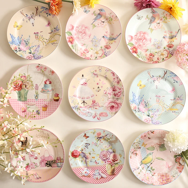 

1pc Ceramic Creative 8 inch Western Steak Board Dinner Plate Bone China Seasoning Tray Food Tray Christmas Gift