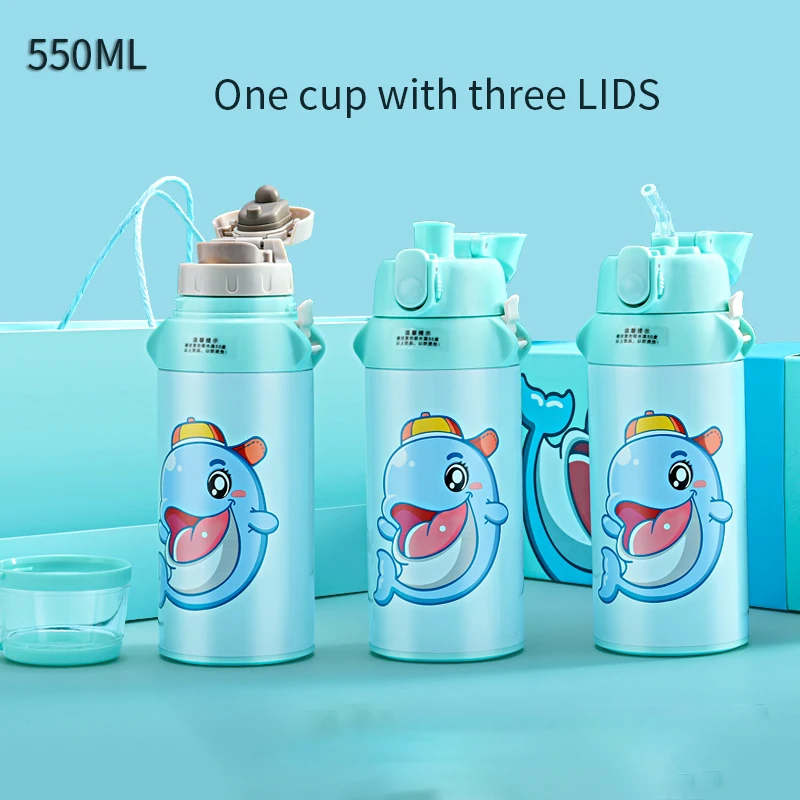 

Child Thermos Bottle Vacuum Flasks with Straw Stainless Steel Insulate Thermos Mug Cup for Boys Girls Kids Toddler, BPA free