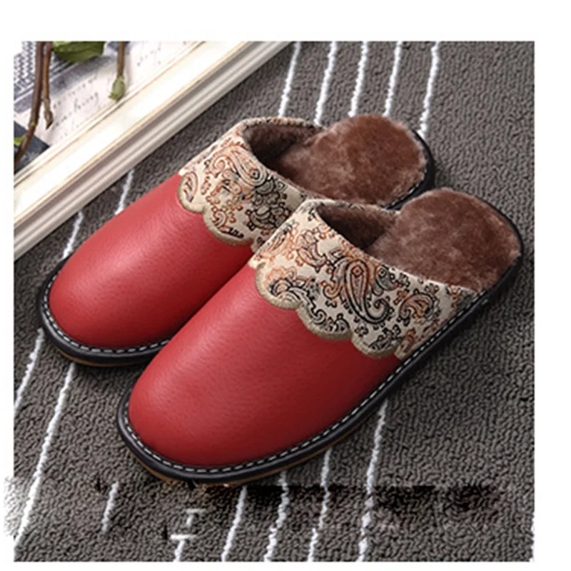 

REETENE Indoor Bedroom Women men Shoes Plush Home Winter Women Slippers Home Furry Slippers Women Shoes For Bedroom Size 44