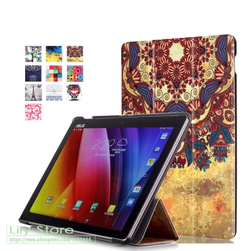 

For Asus ZenPad 10 Case Pattern Printing Tri-fold PU Leather Stand Flip Case for Asus Zen Pad 10 Cover Z300C Z300CL Z300CG Bag