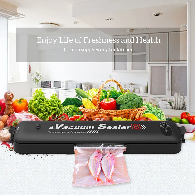 Automatic Home Vacuum Sealer Pump USB Kitchen Professional Vacuum Sealing Machine Food Saver Preservation System with 15 Bags 40