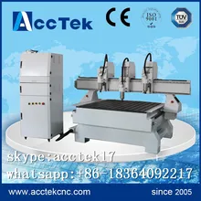 Good price triple heads cnc wood lathe machine, cnc carving machine for wood