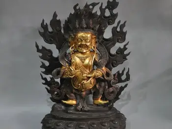 

16" China Tibet Mahakala Daikoku-ten Protector Buddha Bronze Statue