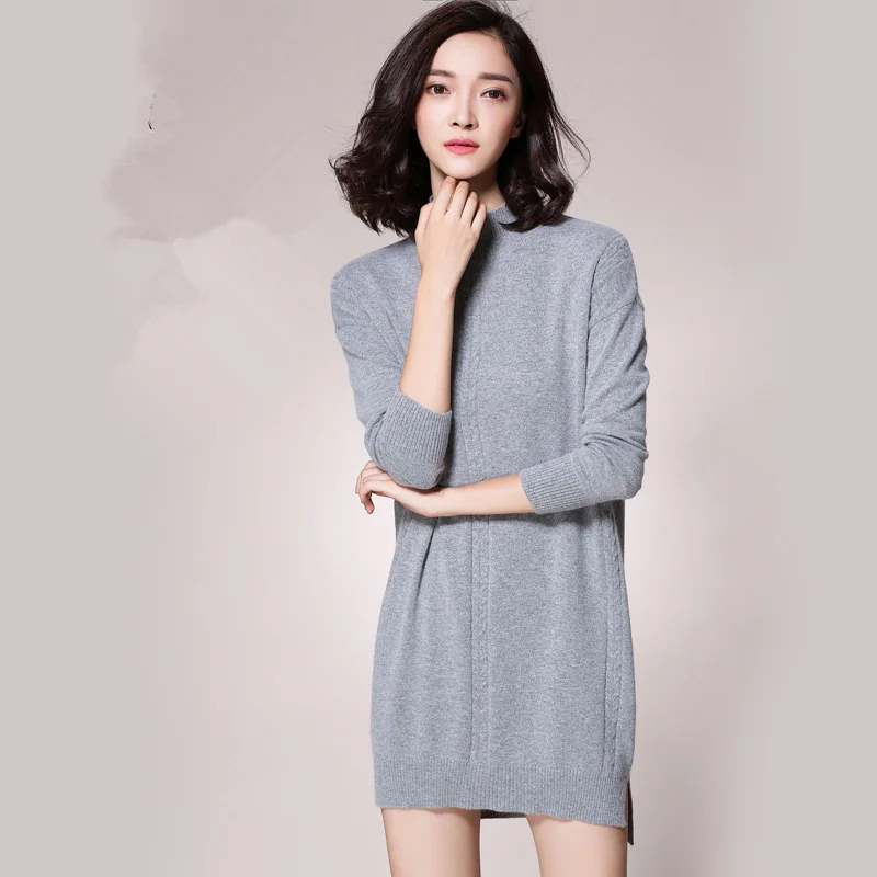 adohon 2017 womens winter Cashmere sweaters and auntmun women knitted Pullover High Quality Warm Female Oneck Long Casual Hollow