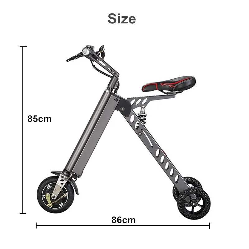3 колеса мини складной электрический велосипед Ховерборд 7.2AH сплав складной электрический велосипед E-Bike скутер легкий складной скутер