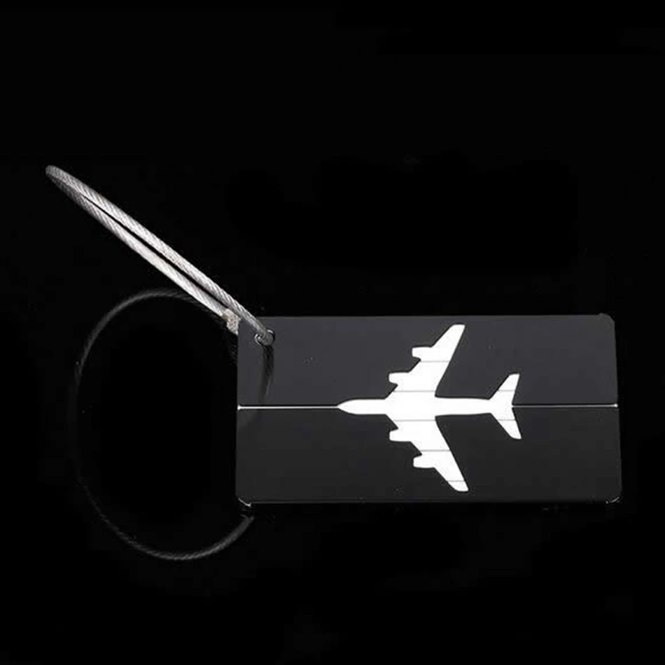 Аксессуары для путешествий, чемодана Tag Обложка Творческий металлик самолета чемодан держатель ID адрес багажа таблички на багаж