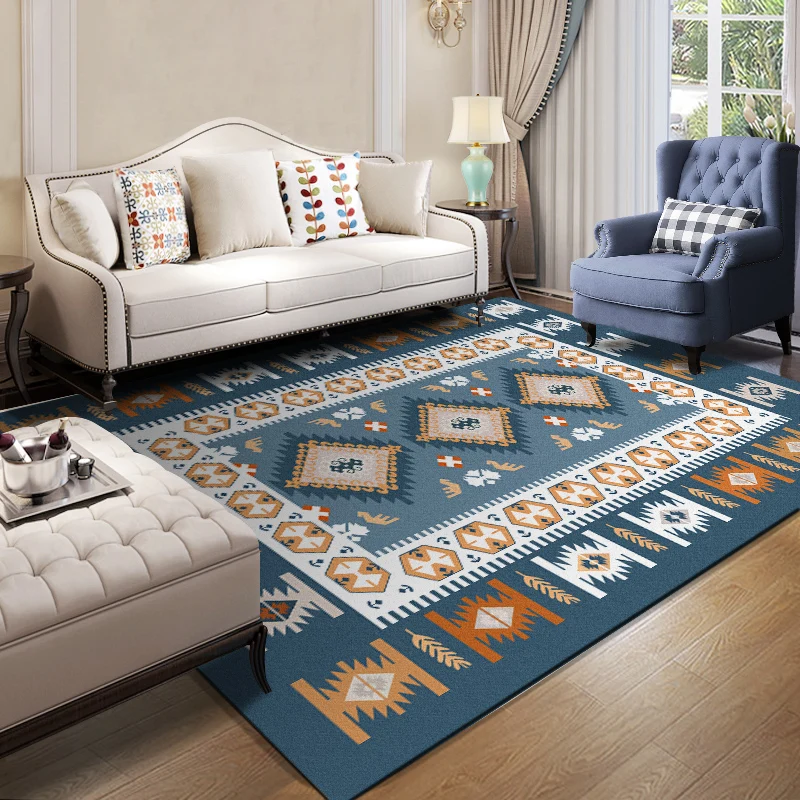 Гостиная ковер этнические скандинавские голубые ленточки спальни коврики ковры одеяло домашняя отделка кухни Пол Дверной Коврик