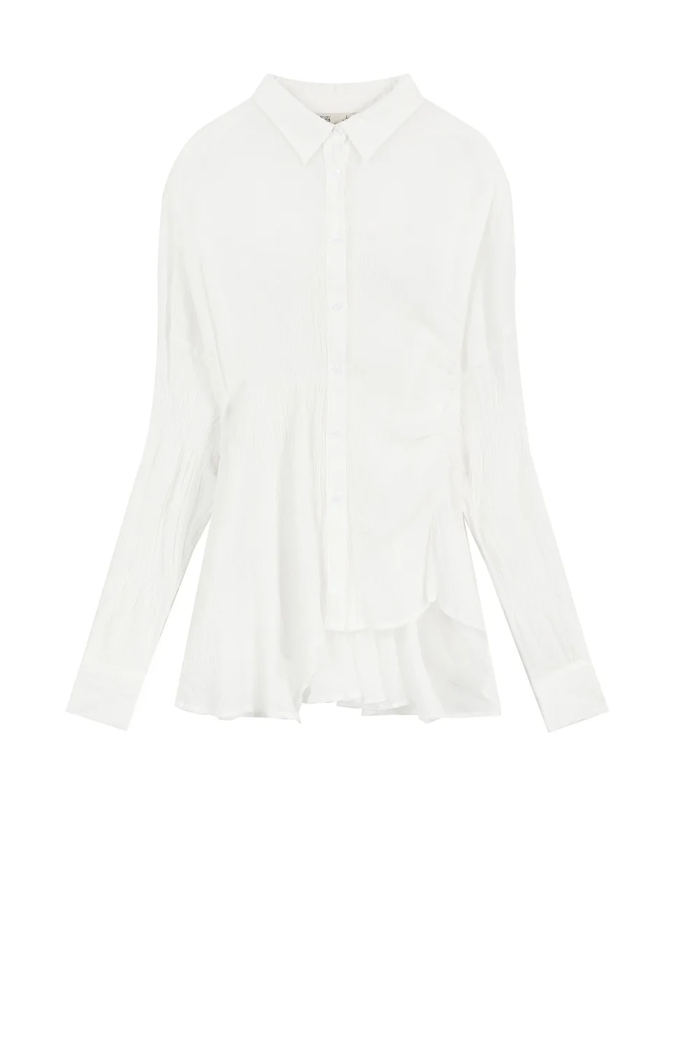 Samstree женская плиссированная белая блузка для лета с длинным рукавом хлопок размера плюс анти-солнечный свет женские блузки дизайн леди топы