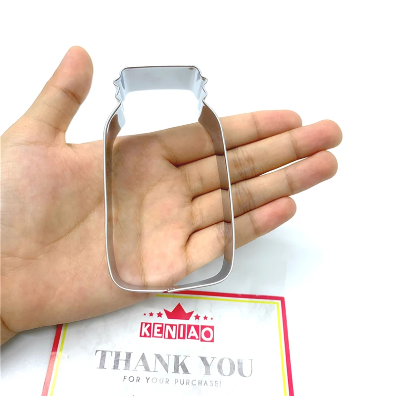 KENIAO Mason Jar Cookie Cutter-11.5 CM and 9 CM-Memorial Day Biscuit Fondant Bread Sandwich Mold Stainless Steel