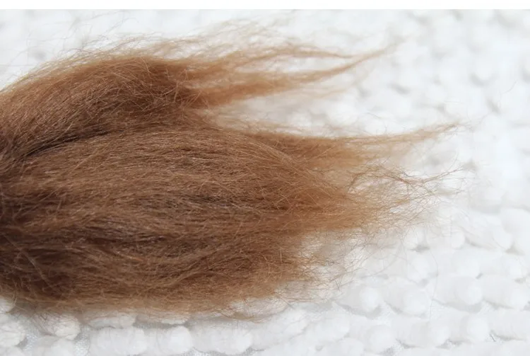 Murah 13g Rambut Panjang Mohair Emas Brown100 % Murni Untuk DIY Reborn Boneka Bayi Reborn Boneka Bayi Rambut Wig Boneka aksesoris