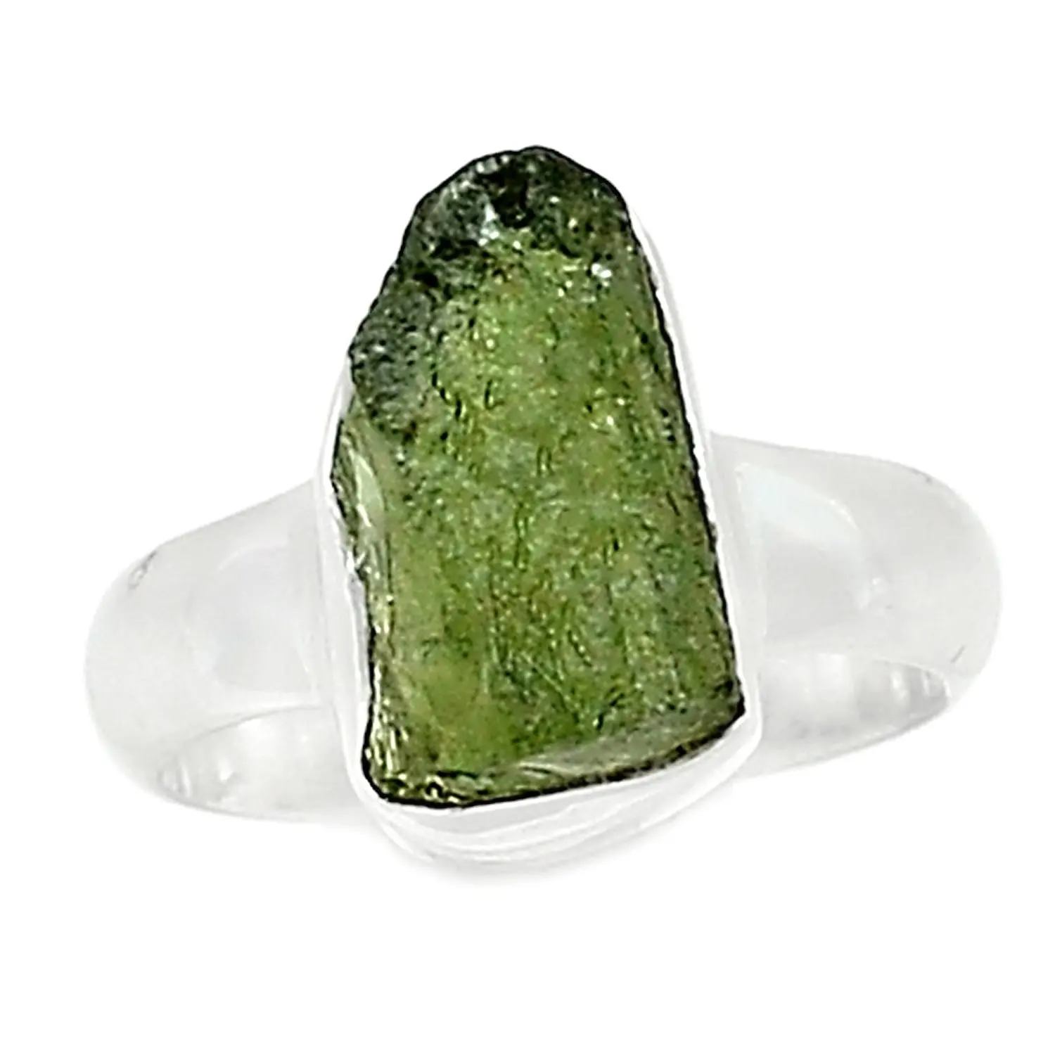 

Lovegem Genuine Moldavite Ring 925 Sterling Silver,Size :5.5, AR3256