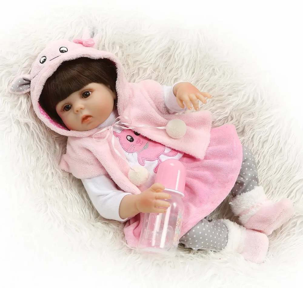 

NPK Baby reborn doll 48cm Baby girl dolls full silicone Boneca Reborn Brinquedos Bonecas Children's day gifts can take bath