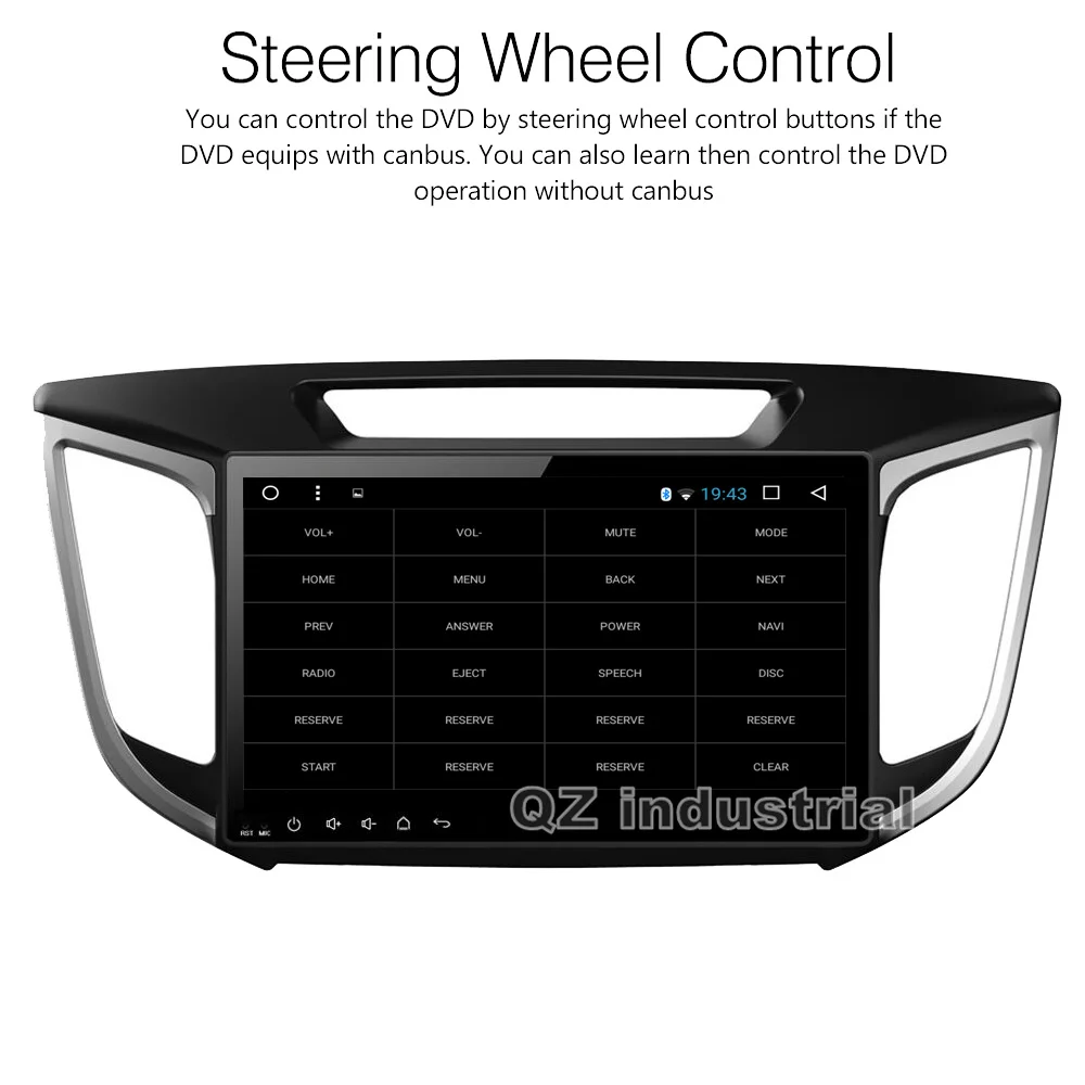 Sale QZ industrial HD 10.1inch Android 8.1 T3 Car DVD Player For Hyundai Creta IX25 2014-2016 with 3G 4G WIFI Radio GPS Navi BT RDS 2