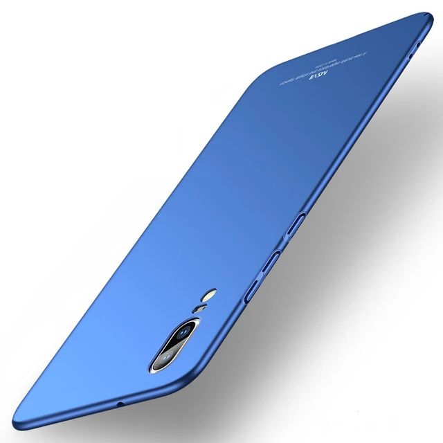 Чехол для huawei P20 MSVII Жесткий ПК легкий матовый чехол ультра тонкий матовый чехол для huawei P20 Pro Lite чехол для телефона - Цвет: Blue