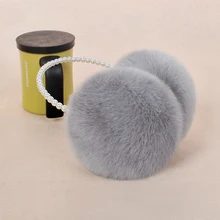 Новинка, жемчужные зимние наушники, имитация кролика, женские меховые наушники, теплые плюшевые наушники для девочек, аксессуары для волос