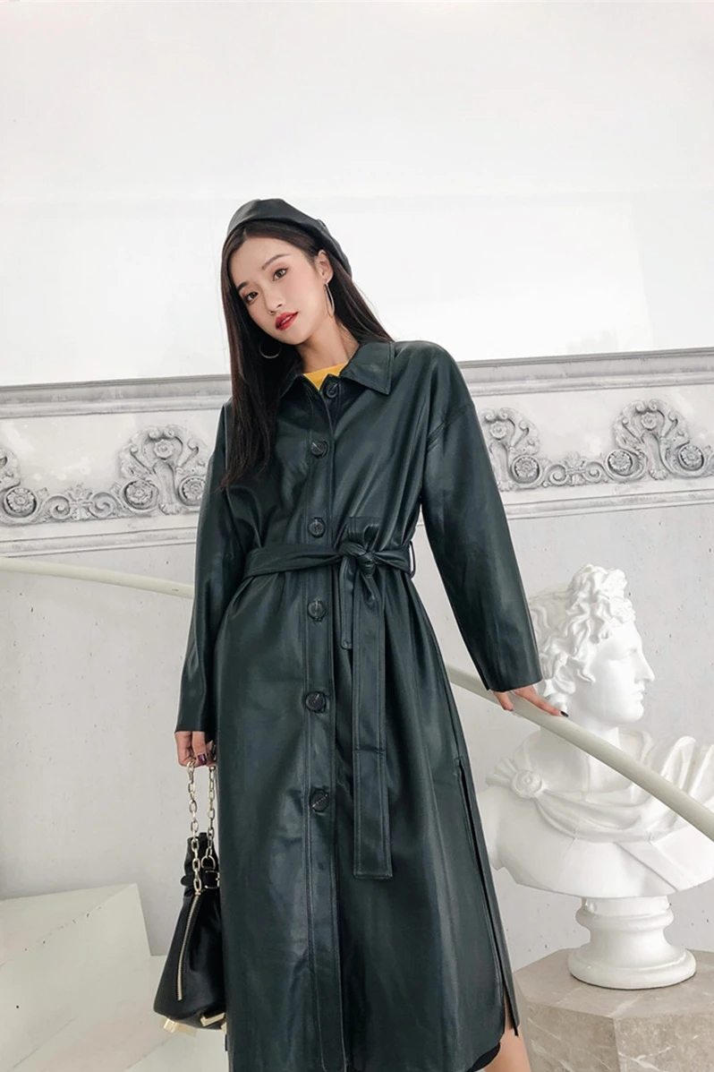 Rétro 3 Grande Beau Manteau Marque Slim 2018 Nouveau Tranchée Taille Longue Vert Tempérament 8n0PXwOk