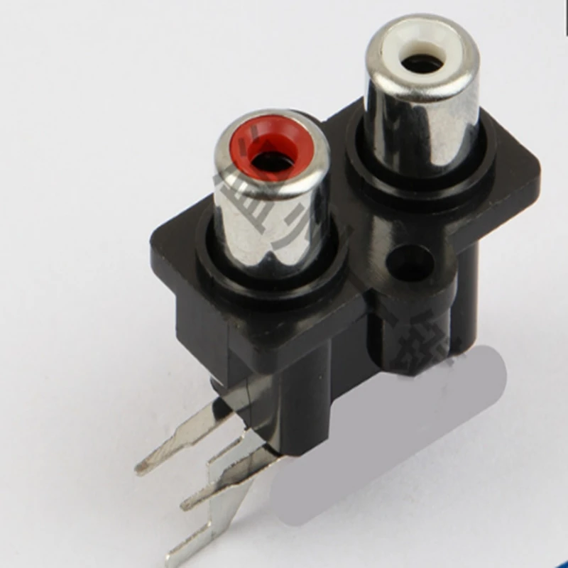 10pcs AV concentric socket 3 foot RCA socket 2 hole PCB welded audio