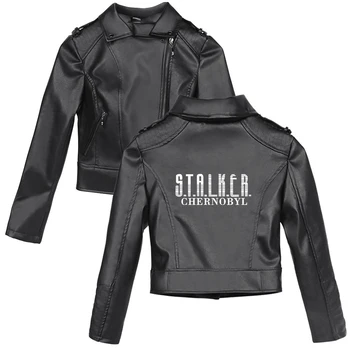 

Frdun new CHERNOBYL PU Leather Jacket Cool New Style Women New Fashion Jacket Color Zipper Outerwear New 2019 Winter/Autumn