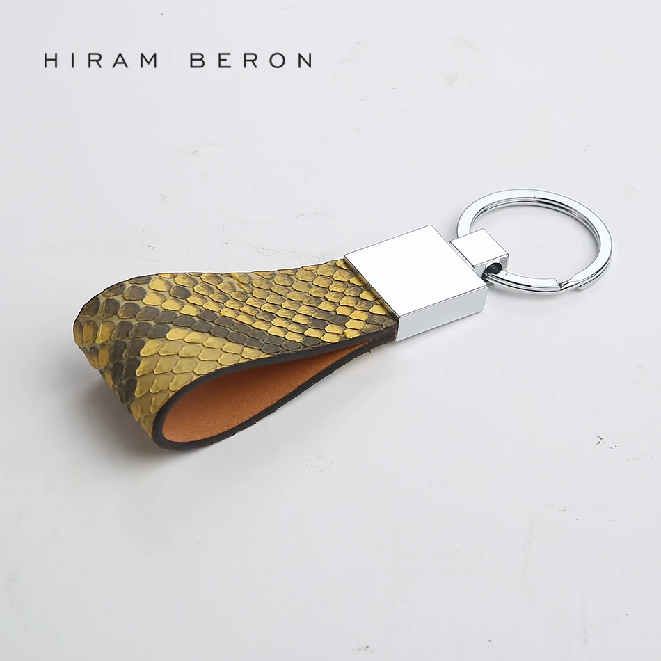 Hiram Beron Key Holder Python Skin Vegetable Tanned Leather Wallet Chain Bag Tool Women Leather Phone