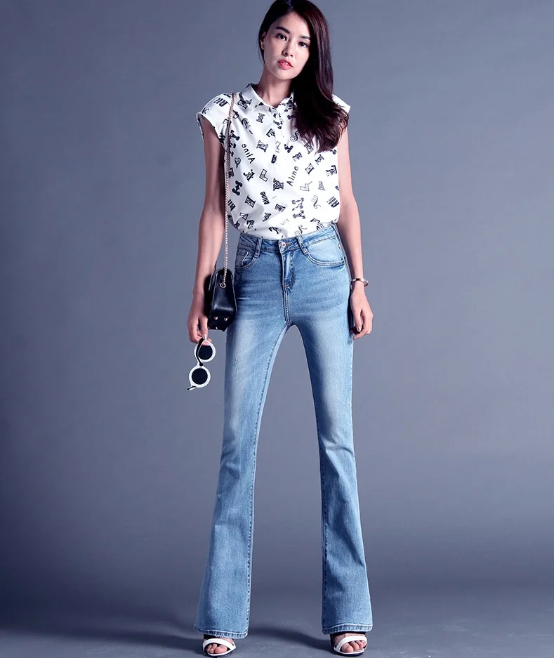 

Autumn Women High waist    Slim Micro La jeans