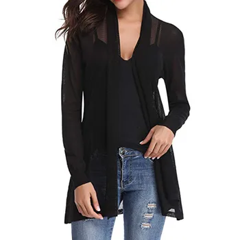 

Summer New Pattern Casual Solid Color Shirt Long Sleeve Commute Loose Coat Woman