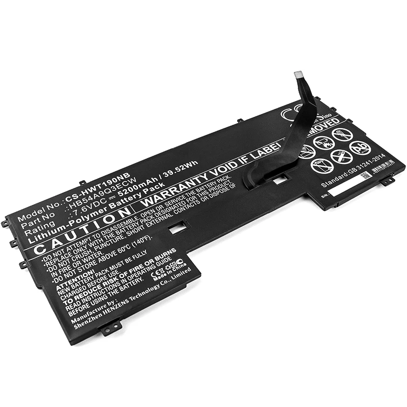 

Cameron Sino Upgrade For Huawei HB54A9Q3ECW Notebook, Laptop Battery Li-Polymer 5200mAh / 39.52Wh