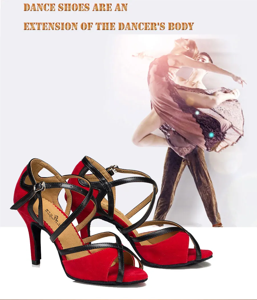Ladingwu/Лидер продаж; фланелевая женская обувь на высоком каблуке из искусственной кожи; цвет красный, черный; женская обувь с мягкой подошвой для латинских танцев, сальсы, бальных танцев