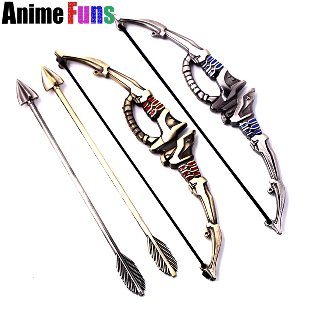 16CM Game Overwatch Keychain Shimada Hanzo Bow And Arrow Miniature Weapon Model Charm Pendant