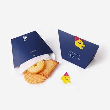 

10pcs blue Paper Box and yellow elf tag birthday baby shower Favors Gifts Decoration as Candy Storage Boxes