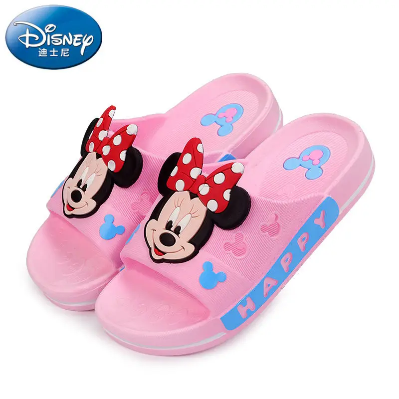 Коллекция года; обувь для малышей; тапочки для малышей; летние домашние Нескользящие сандалии с Микки для мальчиков; обувь для малышей с Минни - Цвет: Розовый