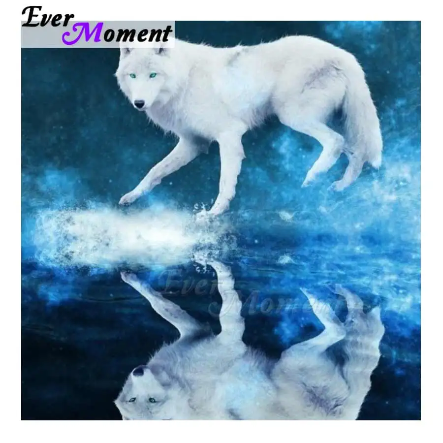 

Ever Moment Diamond Painting Wolf Handmade Full Square Drill Mosaic Picture Of Rhinestone Diamond Embroidery Decor 3F249