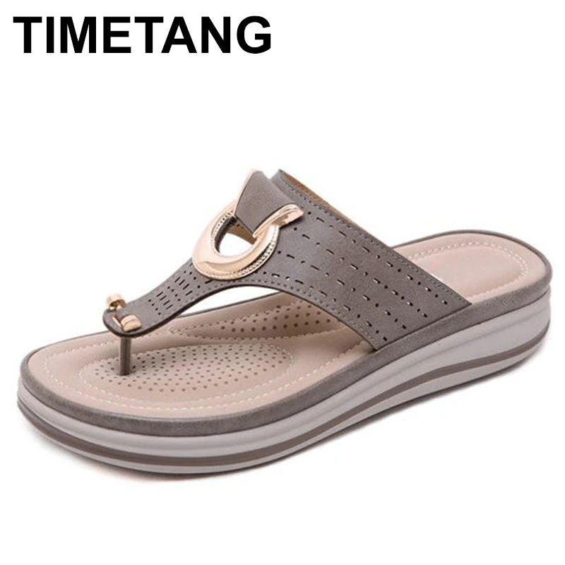

TIMETANG Ladies FlipflopCork Leather Slipper Women Home Shoes Office SlippersBeachSummer Flip Flops SandaliasDe VeranoPara Mujer