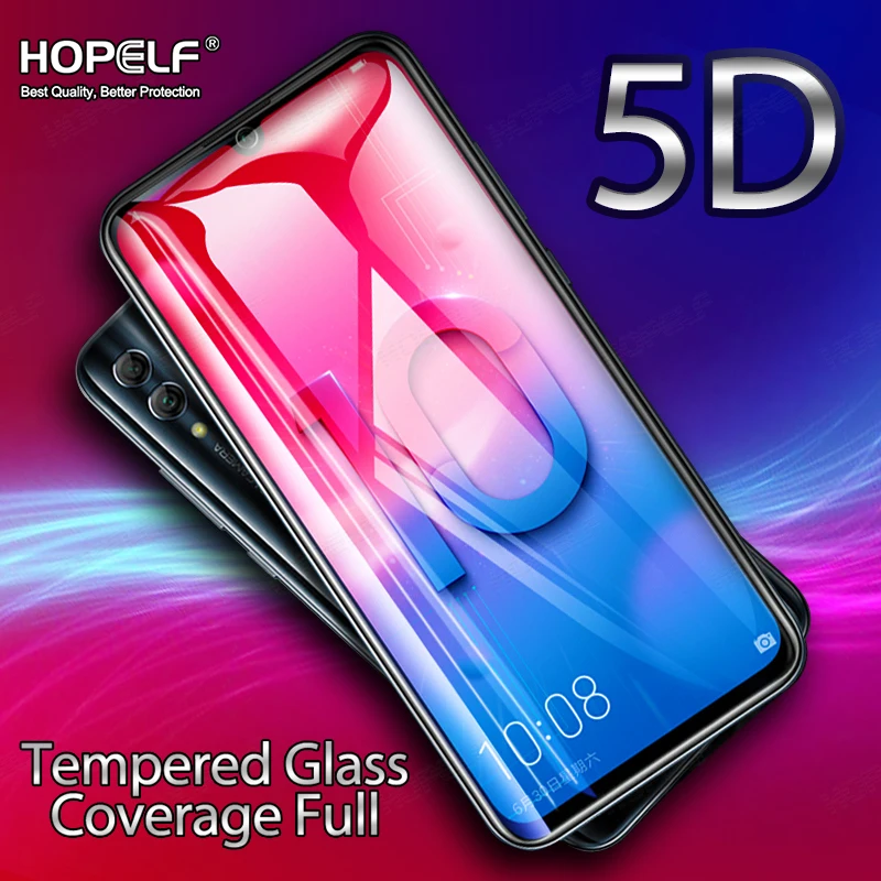 

HOPELF 5D Tempered Glass for Huawei Honor 10 Lite Screen Protector on Honor 10 i Cover Protective Glass for P Smart 2019 Glass