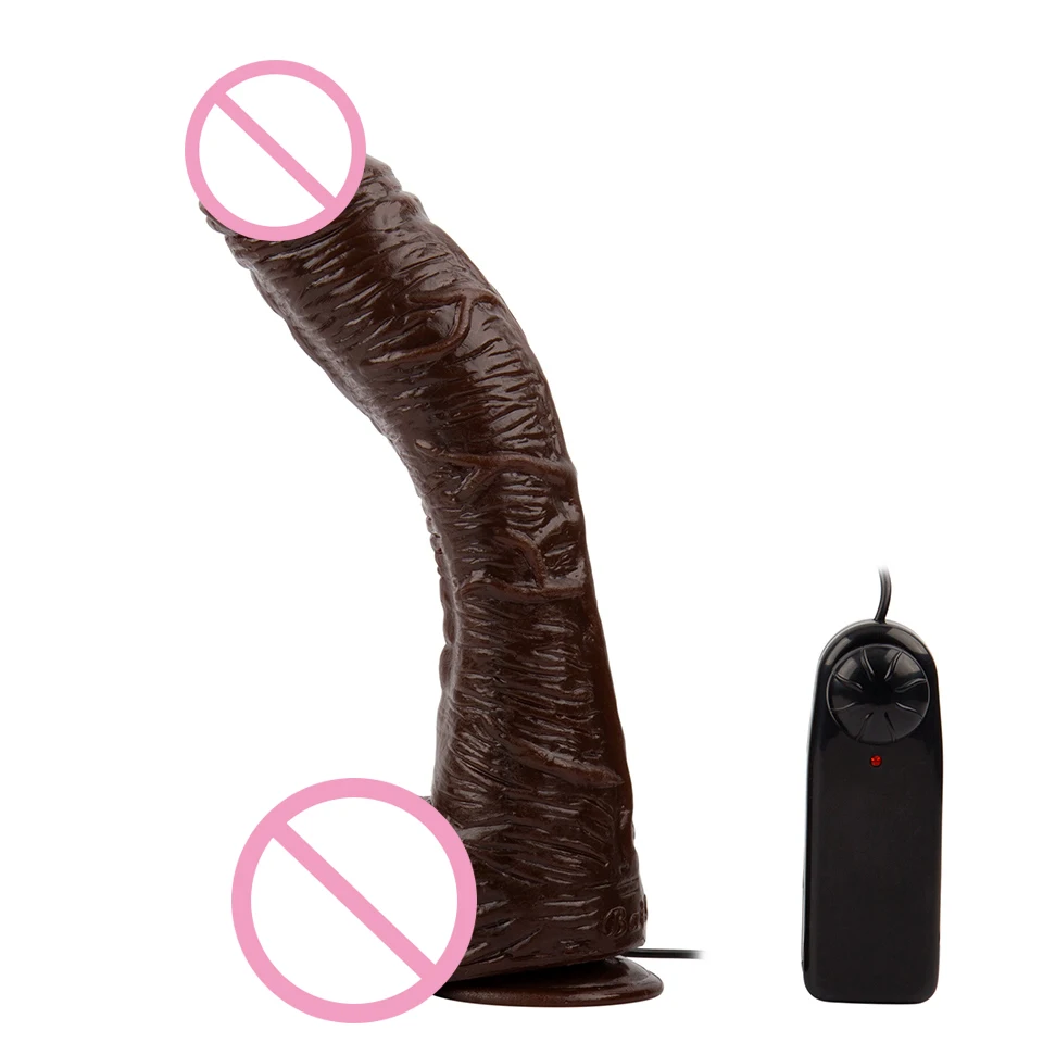 Adult Powerful Vibrating Big Dildo Realistic Soft Silicone Dildo Vibrator Strap on Penis Large Dick Intimate Sex Toys for Woman