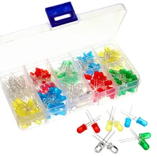300Pcs 3mm 5mm LED Light LED Diode Kit White Yellow Red Green Blue Assorted Kit DIY LEDs Set 3V 20mA DIY Lights Kits Bulb Lamp