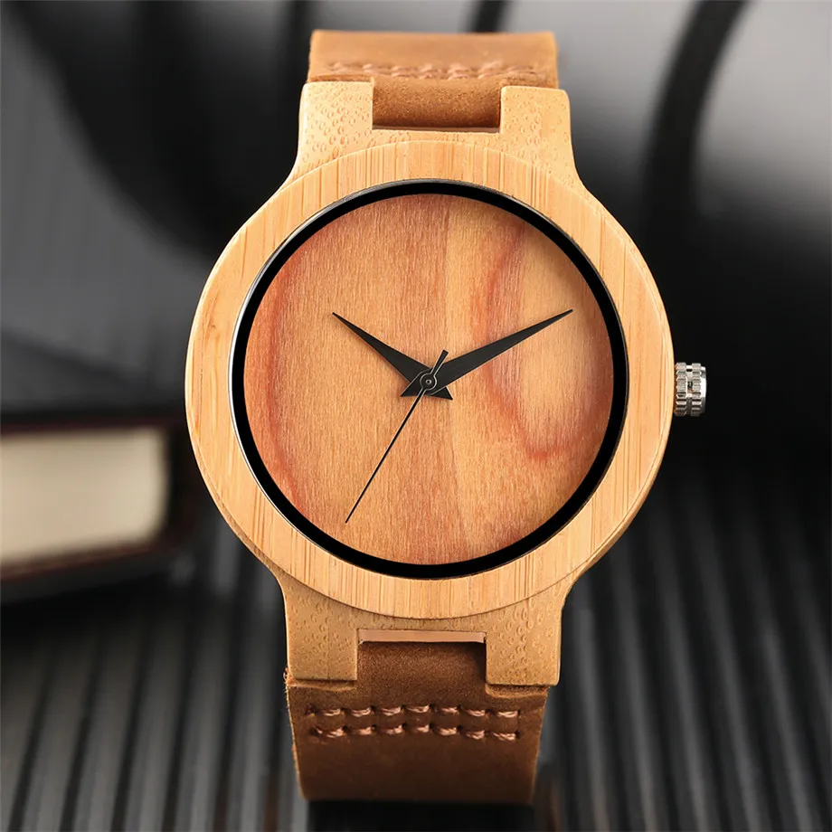 Nature Wood Watches for Men Women Bangle Bamboo Quartz Watch Man's Woman's Wristwatches Genuine Leather Strap Pattern relogio  (21)