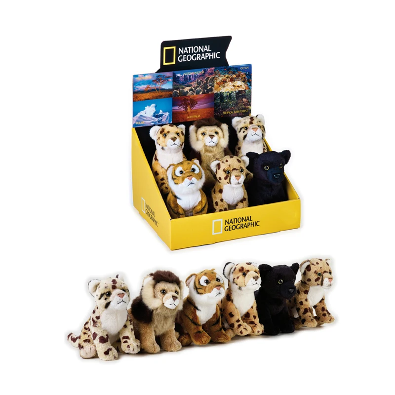 

High quality 6style original 20cm Simulation lifelike Tiger Lion panther leopard Stuffed plush Collection Toy